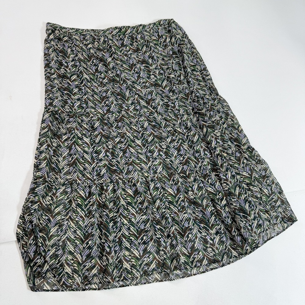Ophelia Roe Skirt Womens 2X  Geometric A-Line Midi Elastic Lined Broomstick